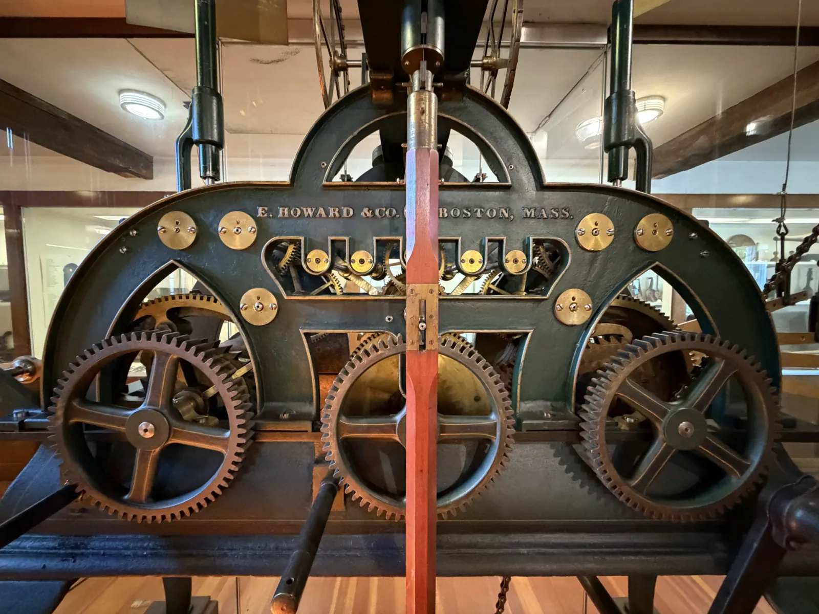 E. Howard clock mechanism inside the Clocktower Museum