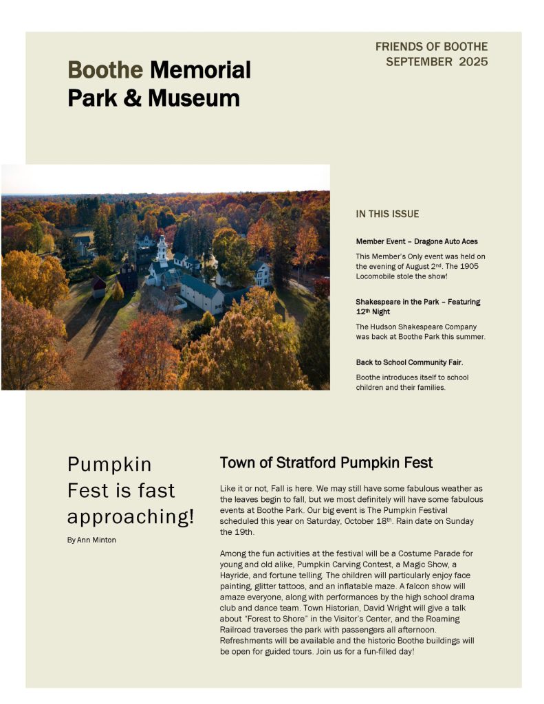 September 2025 Friends of Boothe Park Newsletter cover